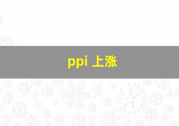 ppi 上涨